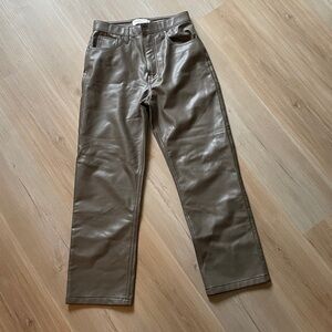NWT Abercrombie and fitch vegan leather 90s straight pants 6XS